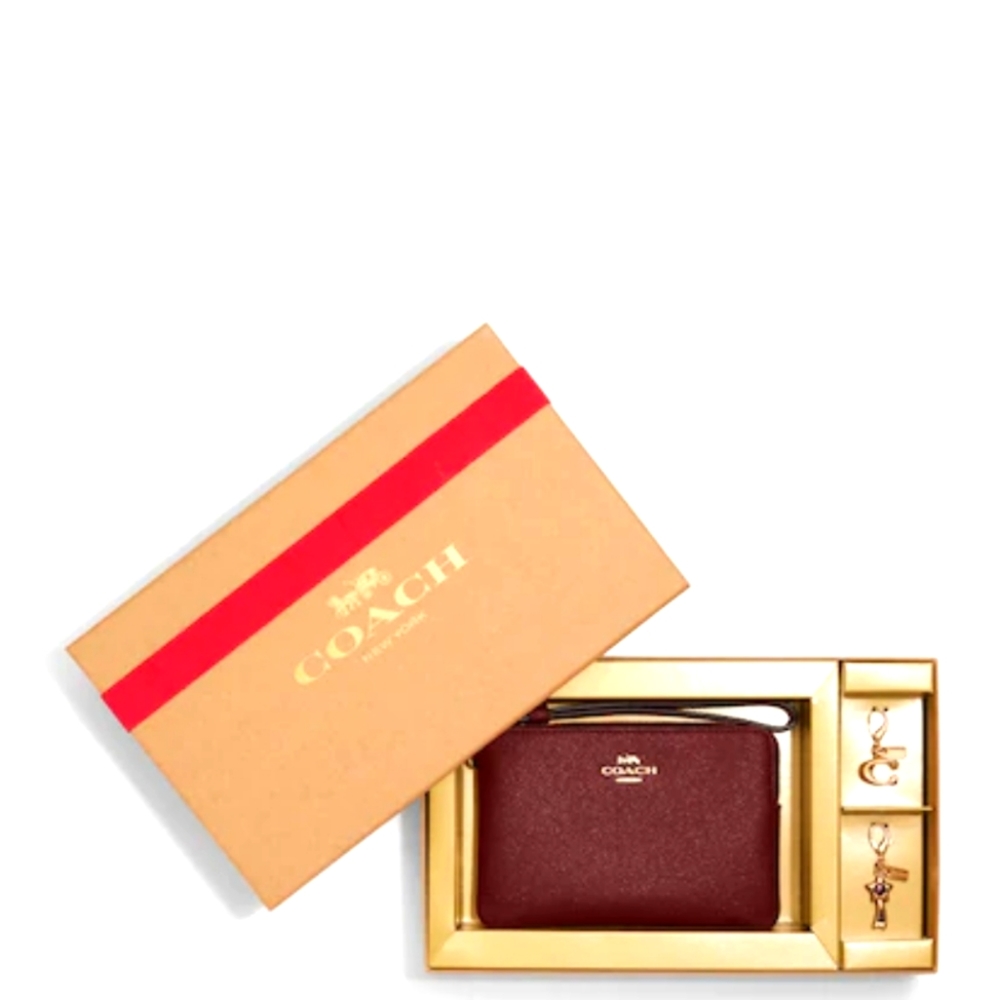 COACH Boxed Corner Zip Wristlet